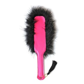 Seductive Whip (Fusta Cuero Marabú Fucsia)