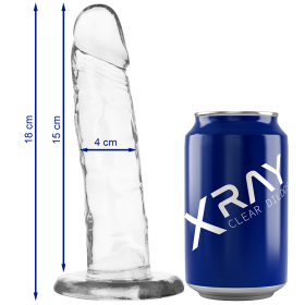 X RAY - CLEAR DILDO TRANSPARENTE 18 CM -O- 4 CM sólo 29.95€