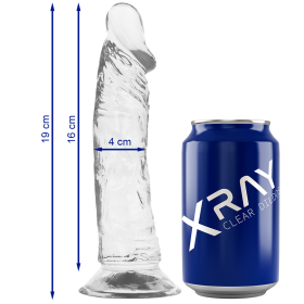 X RAY - CLEAR DILDO TRANSPARENTE 19 CM -O- 4 CM sólo 42.95€