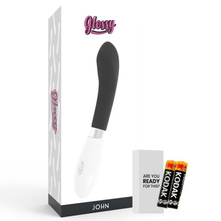 Vibrador Curvo Glossy John Negro 10 Modos | universosexshop.com