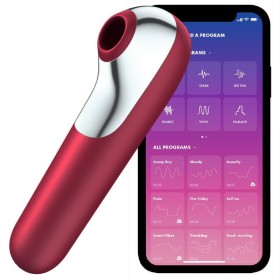 SATISFYER DUAL LOVE VIBRADOR Y SUCCIONADOR CON AIRE PULSADO ROJO por sólo 47,96 €