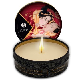 SHUNGA MINI CARESS BY CANDELIGHT VELA MASAJE FRESA Y CHAMPAGNE 30ML por sólo 6,36 €