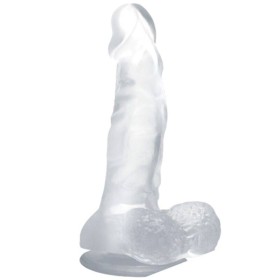 BAILE DILDO REALISTICO CON VENTOSA Y TESTICULOS 16.7 CM TRANSPARENTE por sólo 13,56 €