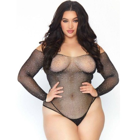 LEG AVENUE CRYSTALIZED FISHNET BODYSTOCKING 1X-2X por sólo 21,59 €