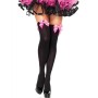 LEG AVENUE MEDIAS NYLON NEGRO Y LAZO ROSA por sólo 7,99 €