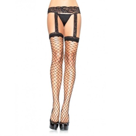 LEG AVENUE MEDIAS DE RED CON LIGUERO DE ENCAJE NEGRO por sólo 11,99 €