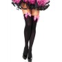 LEG AVENUE MEDIAS NYLON NEGRO Y LAZO ROSA por sólo 7,99 €