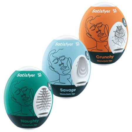SATISFYER 3 HUEVOS MASTURBADORES - NAUGHTY, SAVAGE & CRUNCHY por sólo 10,36 €