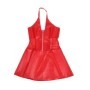 VESTIDO DE CUERO CON CREMALLERA Y ENCAJE ROJO S/M sólo 34.70€