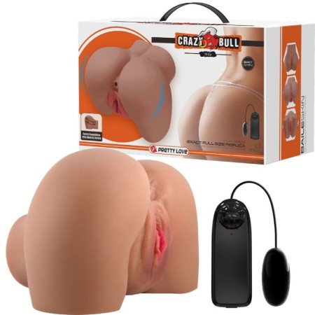 CRAZY BULL - MILA TRASERO VIBRADOR CON VAGINA Y ANO REALÍSTICO CONTROL REMOTO