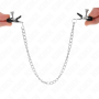 KINK - PINZAS PARA PEZONES PLANAS NEGRO CON CADENA PLATEADO 34 CM