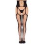 LEG AVENUE - 1968 MEDIAS DE LIGUERO CON ENCAJE NEGRO - TALLA ÚNICA - Universo SexShop